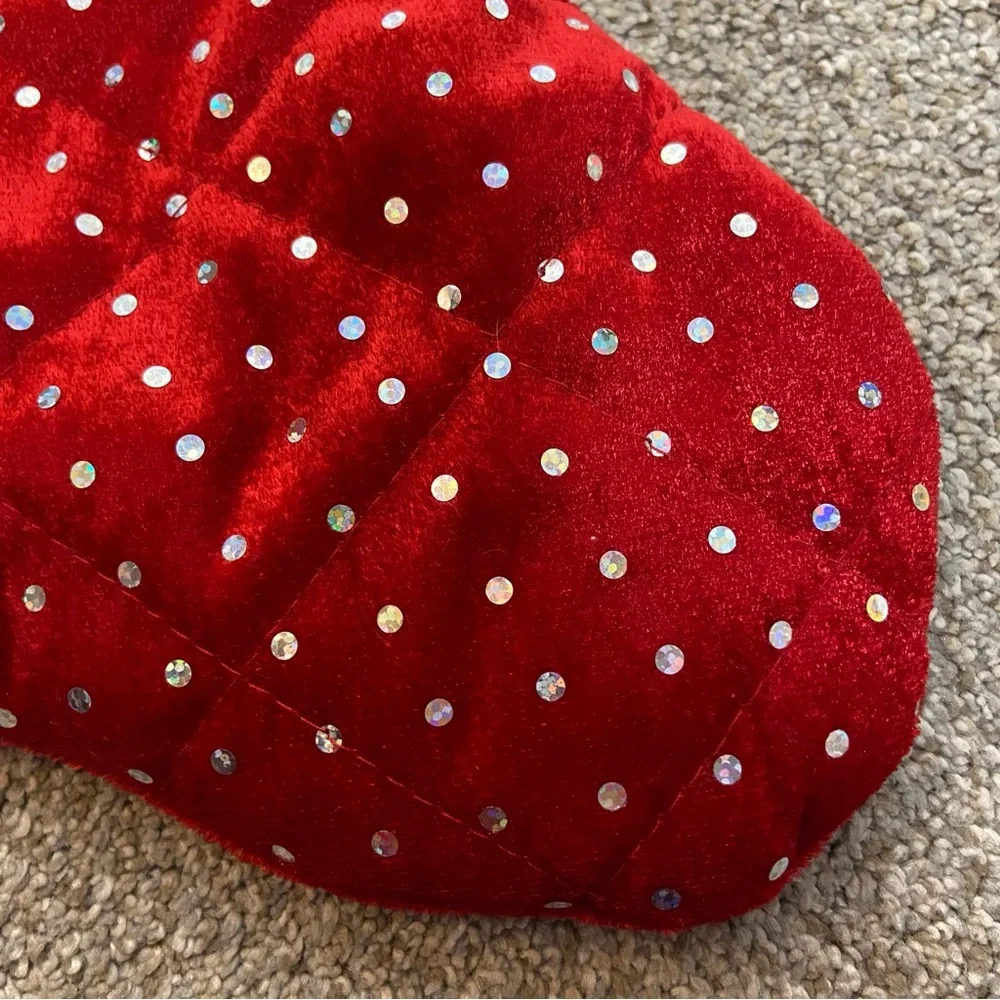 Red Velvet‎ Christmas Stocking with Snowflake Design